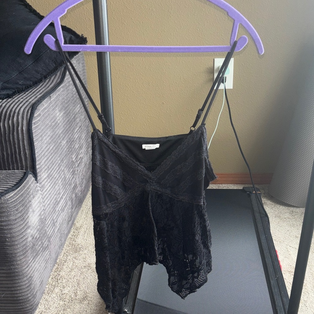 Black Lace Camisole Top